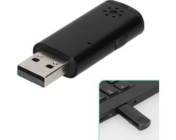 kwmobile USB microfoon voor laptop en desktop pc - Mini microfoon met helder geluid - Plug & Play computer microfoon voor videobellen - In zwart