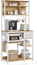 Vasagle - Open Kast - Boeken kast - Open Keuken kast - Woonkamer - Bijkeuken - Slaapkamer 5 lagen - Wit en Zwart - Hout
