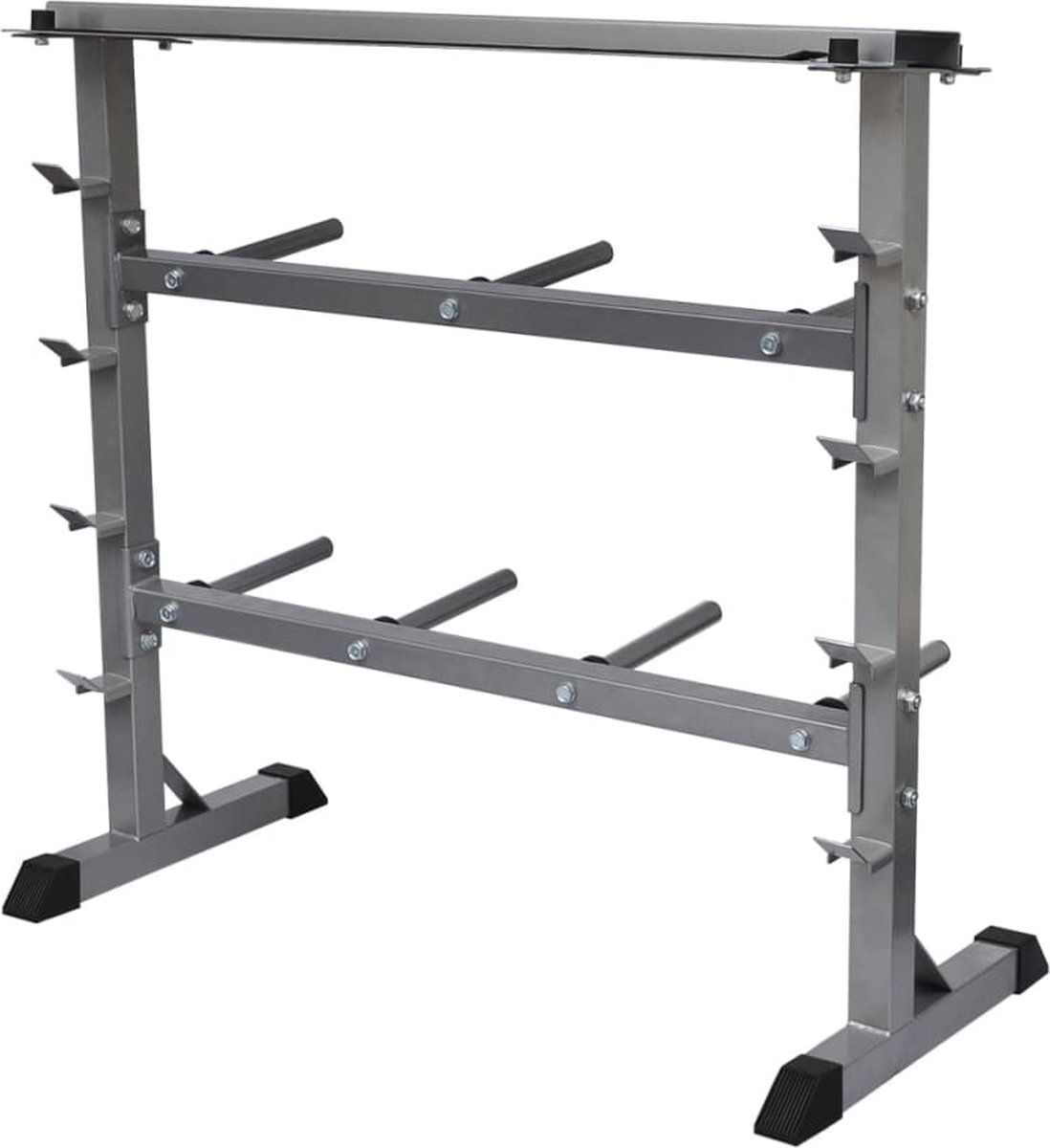 The Living Store Halterrek Staal - 49 x 100 x 95 cm - 300 kg belasting - Grijs - Geschikt voor verschillende halters