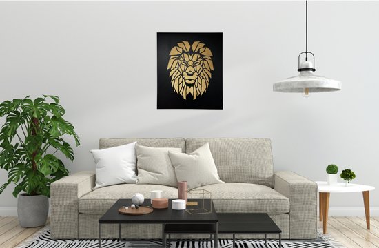 Décoration murale Lion - Géométrique - 70x60cm - Décoration murale - Animal - Décoration murale en bois - Animaux - Décoration murale - Tableau mural