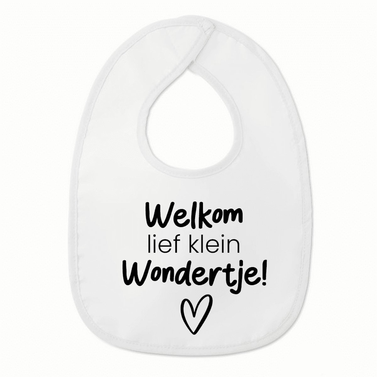 Goedkoopste Slabbetje met tekst - Welkom lief klein wondertje - Wit/zwart | 100 katoen - Incl. hoogwaardige Klittenband sluiting - Kraamcadeau - Babyshower - Slabber | Incl. 2 jaar garantie