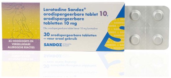 Sandoz Loratadine 10mg Orotaat 30 tabletten