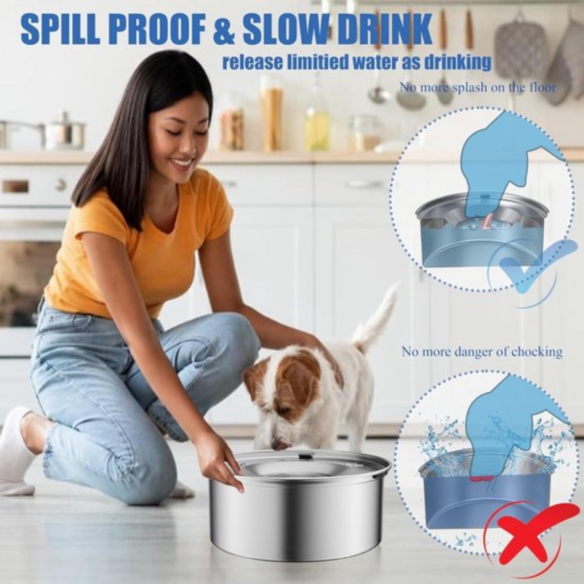 Waterbak voor honden zonder kwijlen, waterbak voor honden, drinkbak vo