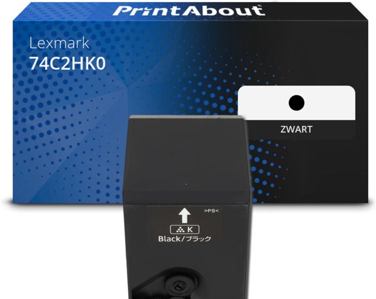 PrintAbout Huismerk Lexmark 74C2HK0 Toner Zwart