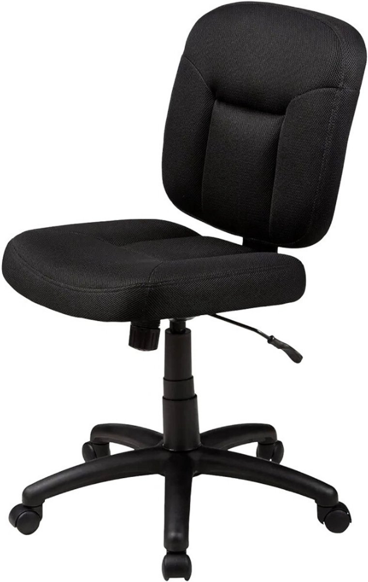 BOG Basics Bureaustoel Voor Thuis, Ergonomisch, Verstelbaar In Hoogte, Stof, Zwart - 65 D x 61 B x 87,5-98 H cm