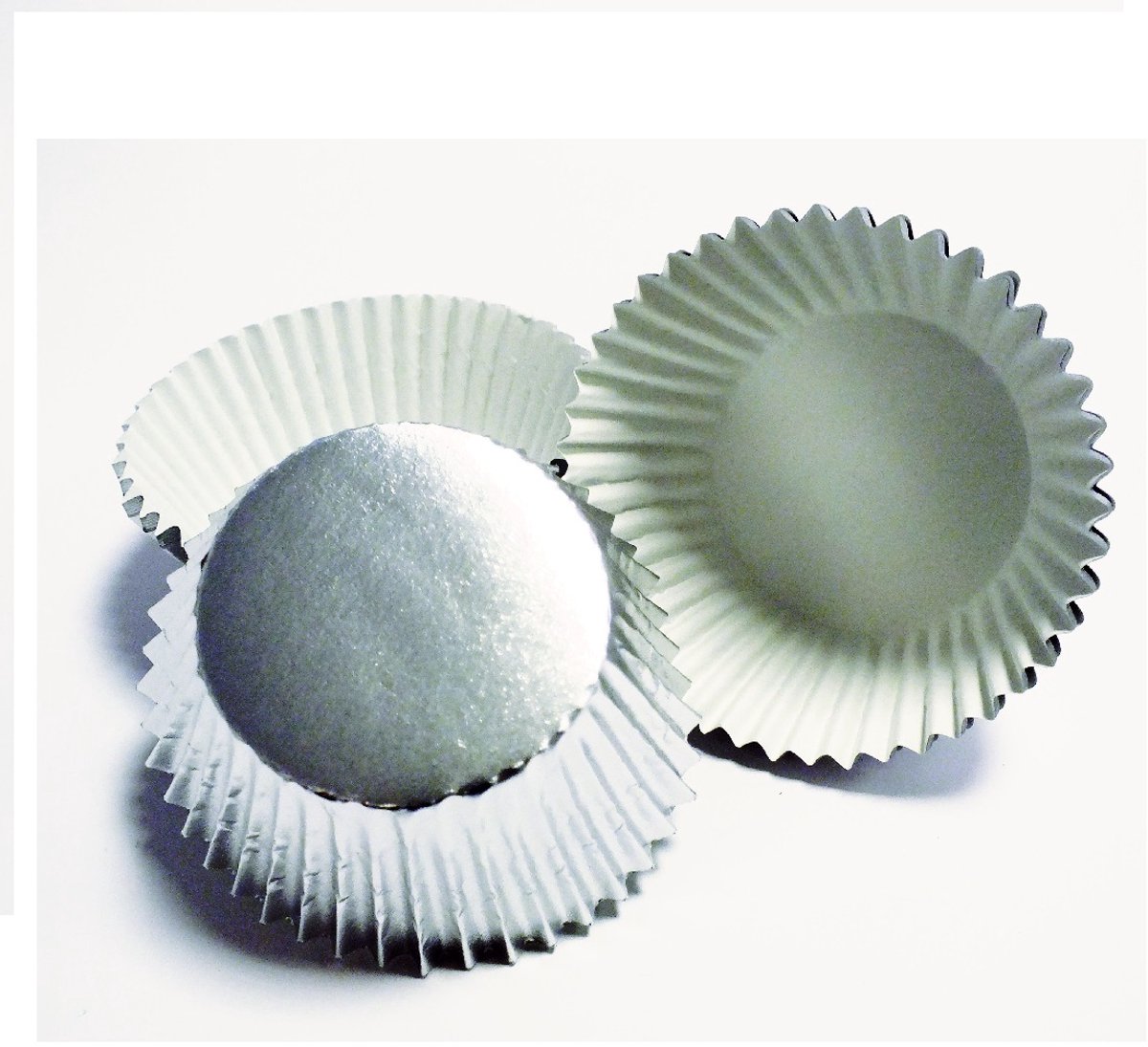 PME Muffin Vormpjes Papier met Zilverfolie - Zilver - pk/45 - Mini Baking Cups