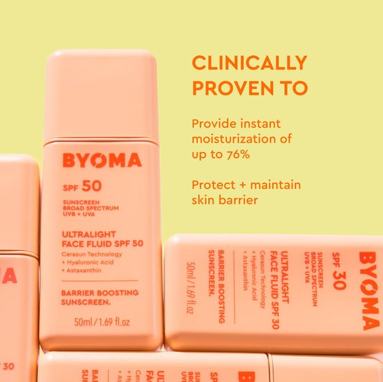 Byoma Ultralight Face Fluid SPF 30 – Fluide Visage Hydratant et Protecteur – 50 ml