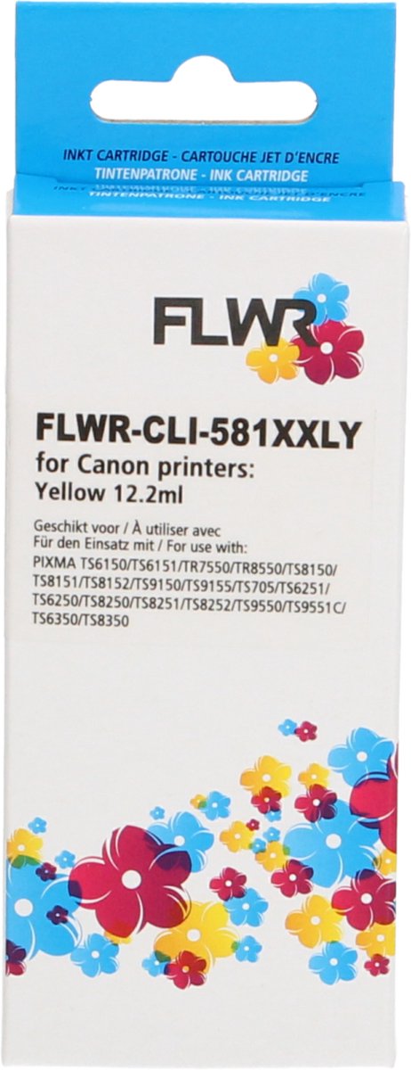 FLWR inktcartridge voor Canon 581XXL Geel - Premium Huismerk Canon 580XXL inkt (Geel - hoge capaciteit) o.a. geschikt voor Canon PIXMA TR7550, Canon PIXMA TR8550, Canon PIXMA TS6150, Canon PIXMA TS6250, Canon PIXMA TS6350