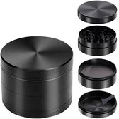Grinder SILVER - Broyeur / Broyeur d'herbes - Entièrement en métal / 4 couches / Fizier transparent / Avec cuillère