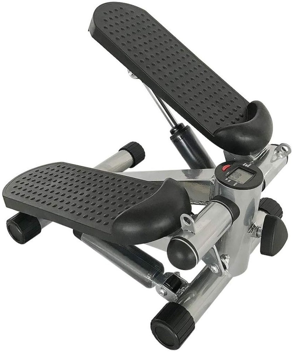 ApexArte® Stepper Fitness - Hometrainer - Crosstrainer Mini - Zwart en Grijs