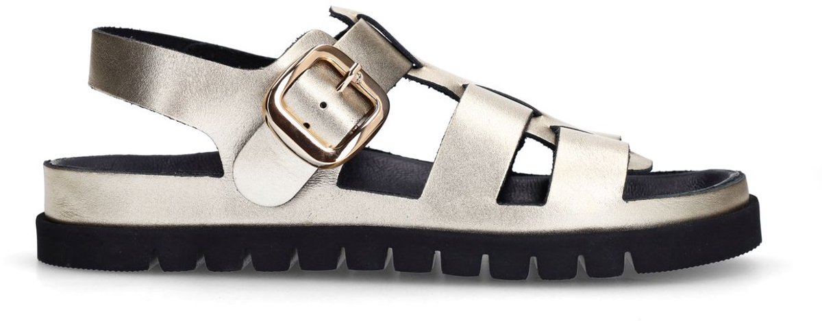 Sacha - Dames - Gouden leren sandalen - Maat 40