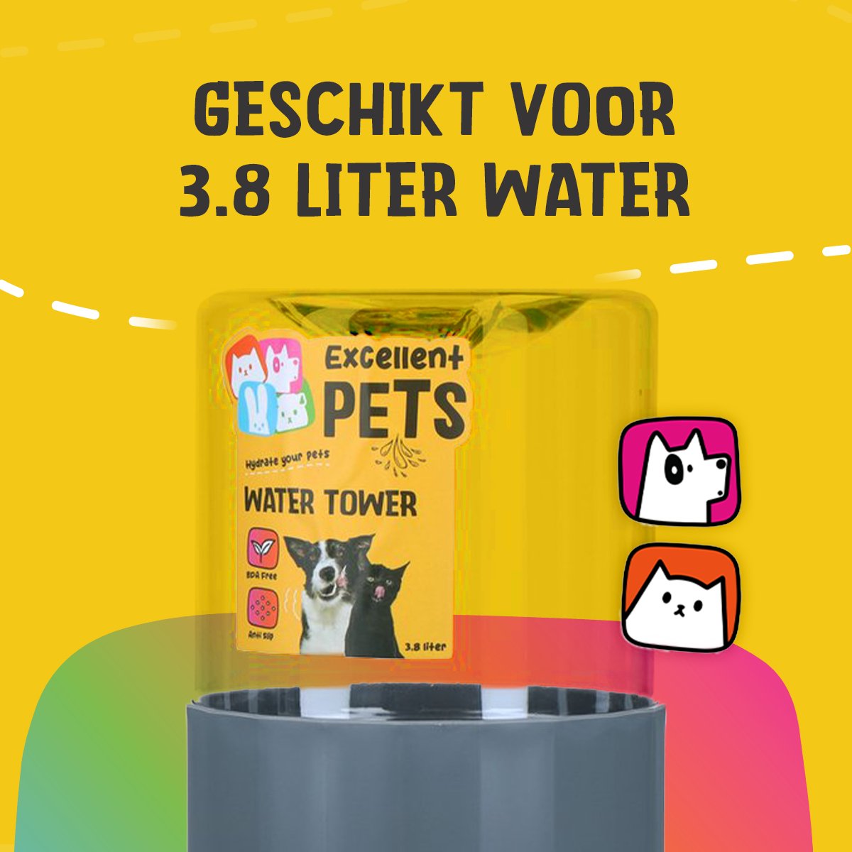 Excellent Pets Water Tower for 3.8L Drinking Water Dispenser
