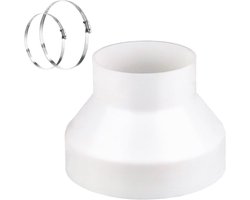 Verloopverbinders afvoerslangadapter 150 mm tot 100 mm - Buisverloopadapter met slangklemmen voor afzuigkap en ventilatiesystemen