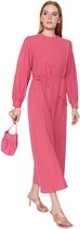 Trendyol Robe trapèze à manches standard et col rond pour femme