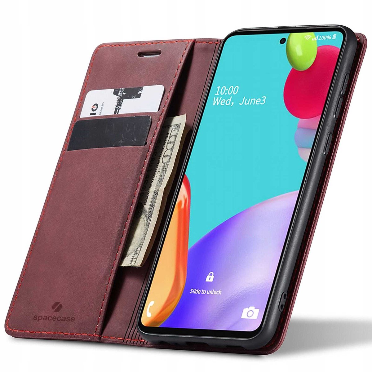 Spacecase Wallet Case Voor Galaxy A52 5G Telefoon Rood