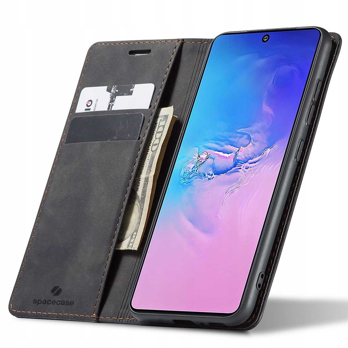 Spacecase Case Wallet Cover Voor Samsung Galaxy S10 Lite Zwart