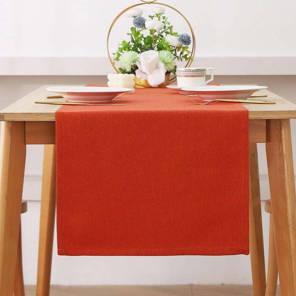 My Ninki ® Tafelloper in Moderne Linnenlook met Waterafstotende Eigenschappen voor Stijlvolle Tafeldecoratie