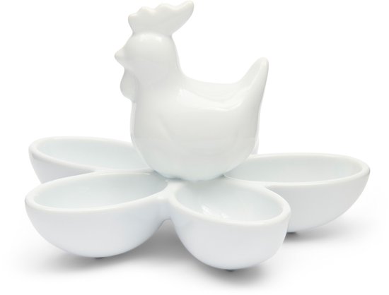 Riviera Maison Eierhouder paaskip Wit - Easter Eier schaaltje - Keramiek - (ØxH) 16x11