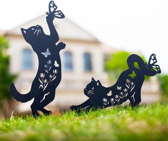 Unyqoos ® Betoverende Metalen Kattenbeelden voor Tuin en Terras - Unieke Outdoor Decoratie van Unyqoos — afbeelding 3