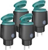 Buitenstopcontact steenlook 4 stopcontacten kunststof wit (538689) kopen