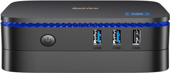 Blackview MP60 2026 Mini-pc, Win 11 Pro, Intel 12e generatie N95, 16 GB RAM, 512 GB SSD, mini-desktopcomputer, 4K @60Hz HD Dual HDMI, Gigabit Ethernet, 5G WiFi/BT/USB 3.2 x 2