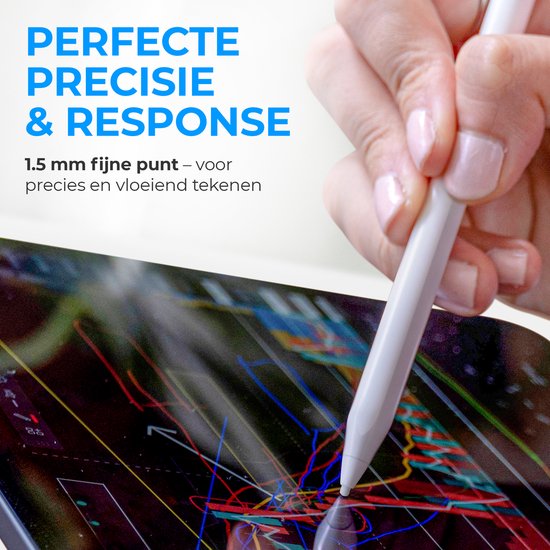 Smath Luxe 2 in 1 Stylus Pen - iPad & Android - Palm Rejection - Wit van Merkloos — afbeelding 3