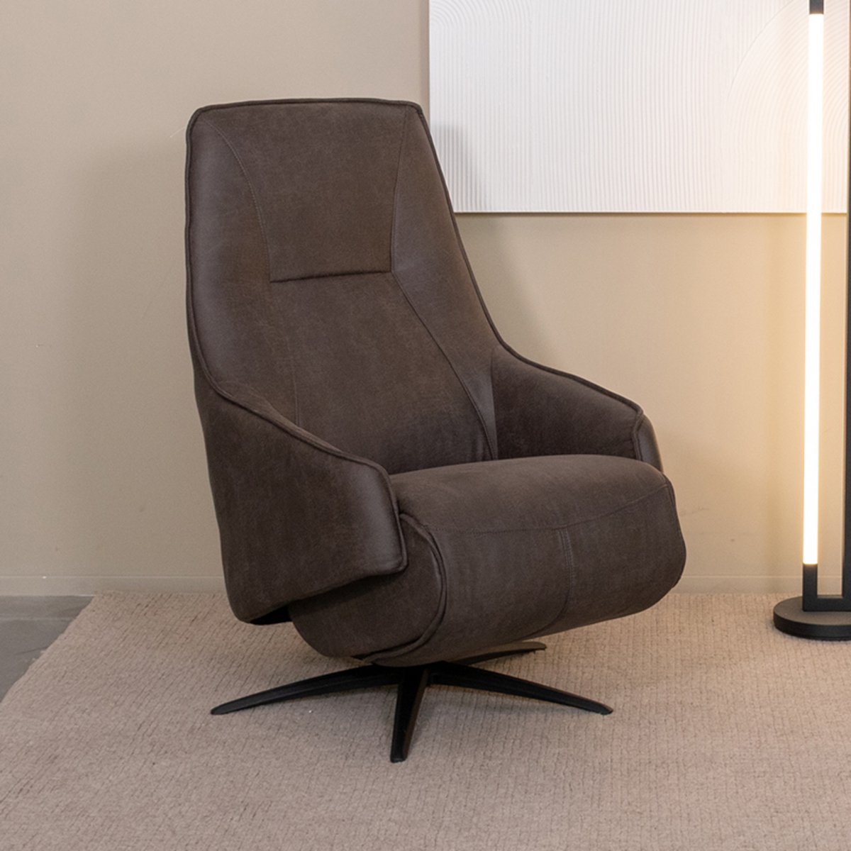 LABEL51 Odense Fauteuil - Grijs - Stof - One Size- Met Armleuning