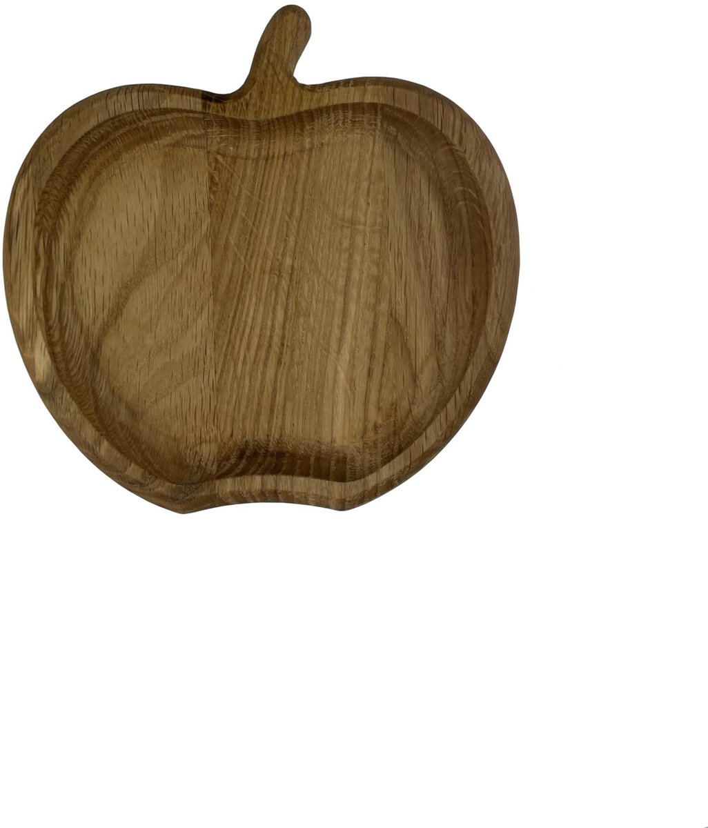 My Ninki ® Charmant Handgemaakt Houten Dienblad voor Snacks met Uniek Appelontwerp - Ideaal voor Noten en Zaden