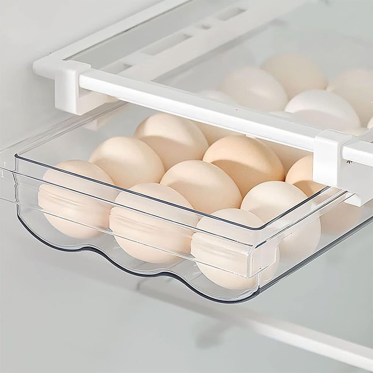 My Ninki ® Uittrekbare Koelkast Lade voor Eieren met Verstelbare Gleiders en Handgreep voor Keukenorganisatie