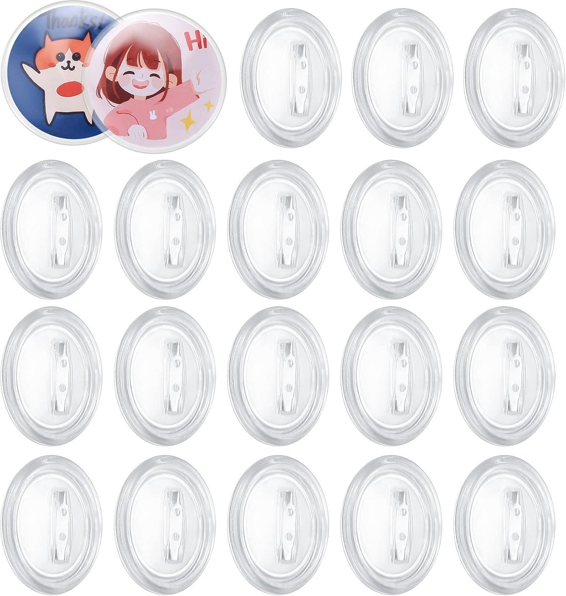 Transparante DIY Buttons Set - 40 Stuks Zelf Maken zonder Buttonmachine