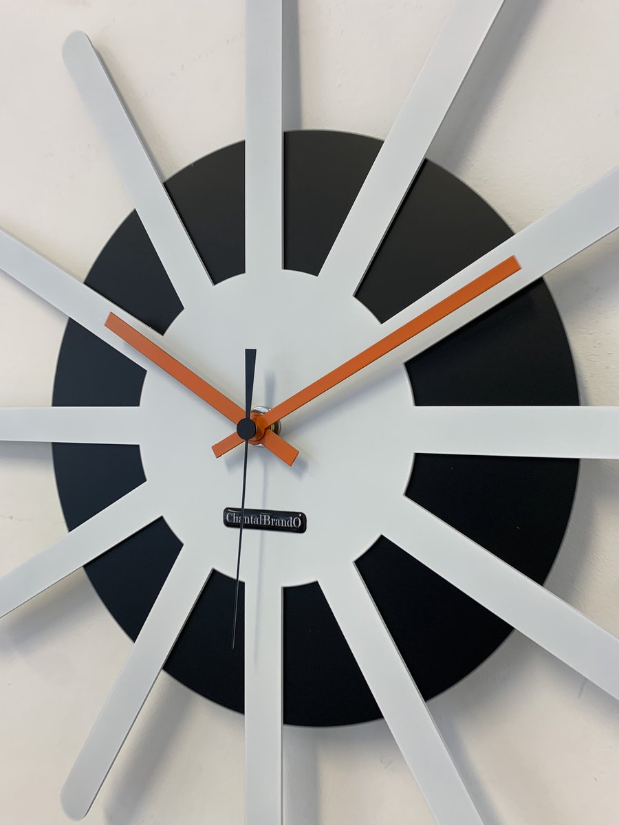 MOSACLOCK * ETOILE BLANC & NOIR ** Wandklok Modern Industrieel Design **