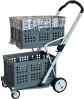 CLAX COMPLEET opvouwbare boodschappen trolley 2 kratten & krathoes | Laadcapaciteit: 60 kg