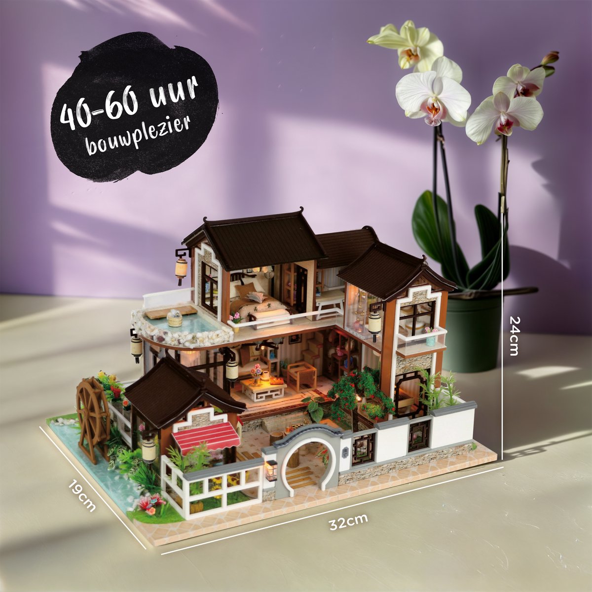 Bouwpakket Groot Japan - Volwassenen & Kinderen - Houten Poppenhuis - DIY - Hobby - Knutselen - Crafts&Co — afbeelding 7