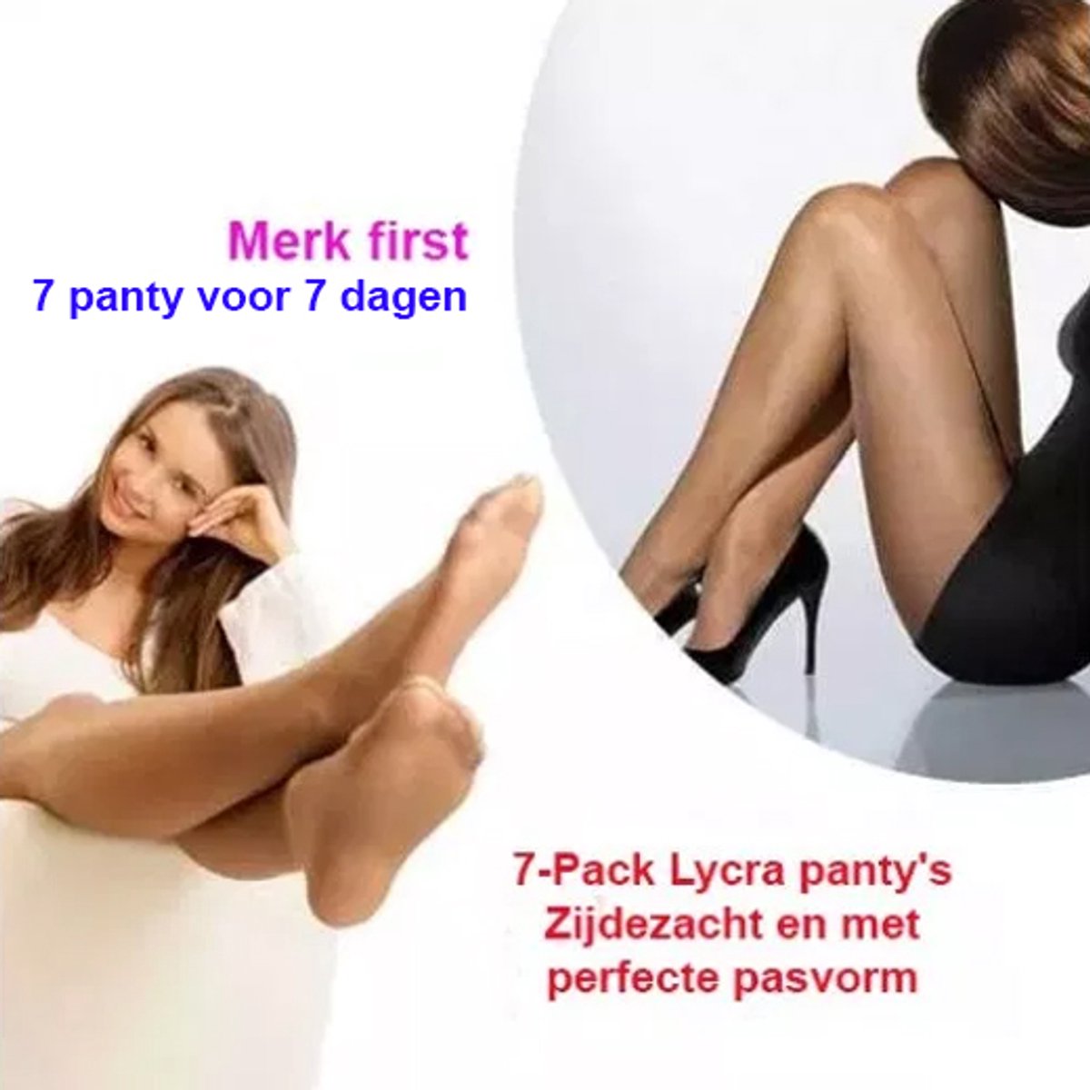 7 Panty's voor 7 Dagen Zijdezacht en met Perfecte Pasvorm | Kleur Zwart 36-40