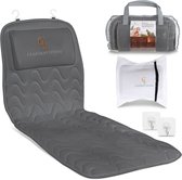 Badkussen voor het hele lichaam (125x43cm) Claessonliving – Badkussens met Hoofdsteun met 12 Zuignappen – Ondersteunt Hoofd, Nek, Rug en Benen – Inbegrepen: Badmatras, Reistas en 2 Ophanghaken - Grijs
