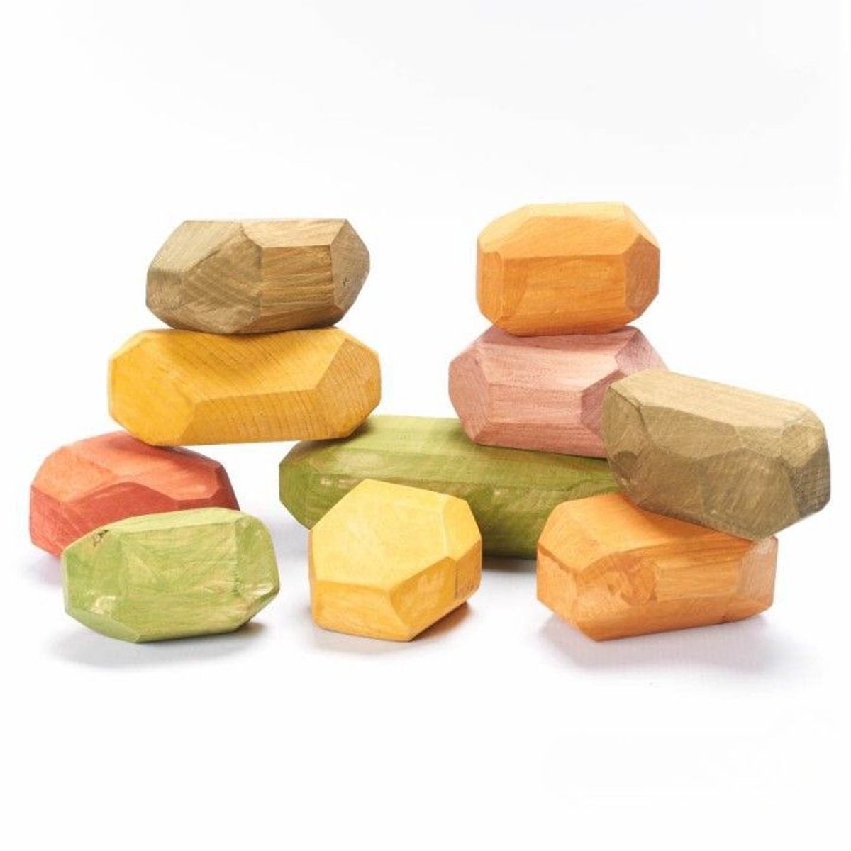 Cosy gekleurde keien bouwstenen set van 10 voor kinderen.