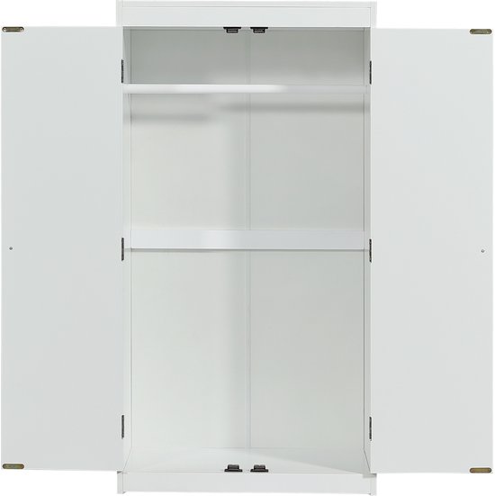 Lit mezzanine Sweiko - 90x200 cm - avec table + armoire + toboggan - Pin + MDF - Wit