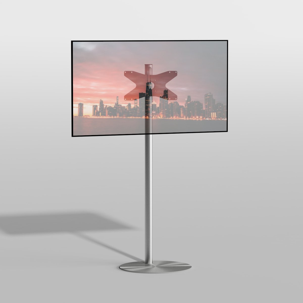 TV vloerstatief SPHERE 150 Design Tv standaard Trendy geborsteld RVS 32-65” - VESA 400x200