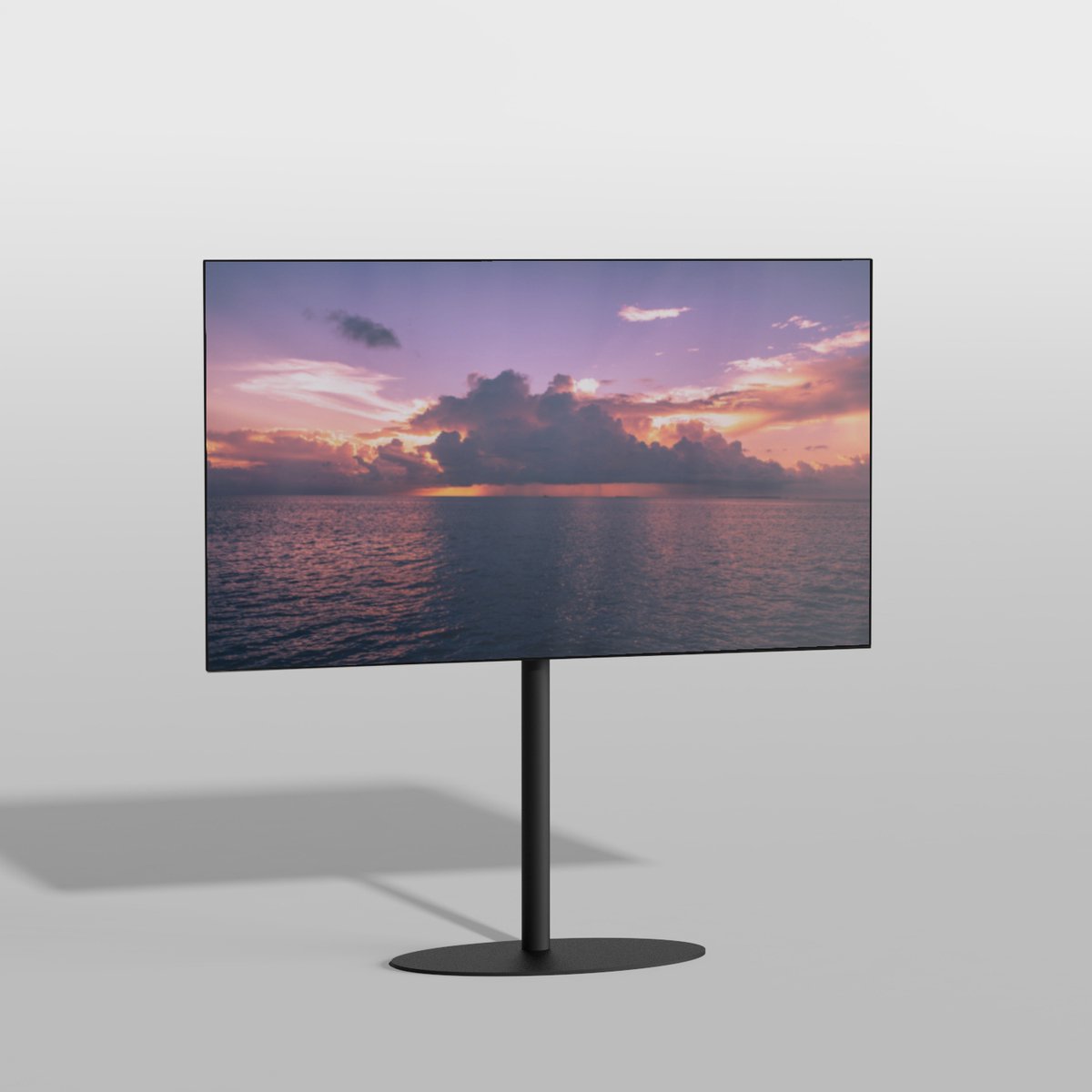 Cavus TV Vloerstatief ELLIPS 120 - zwart - hoogte 120cm - VESA 100x100