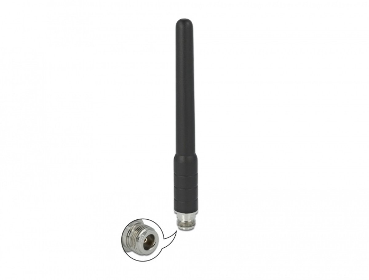 Delock GSM, UMTS Antenna N jack 2 dBi 17.8 cm omnidirectional fixed with flexible materials outdoor black