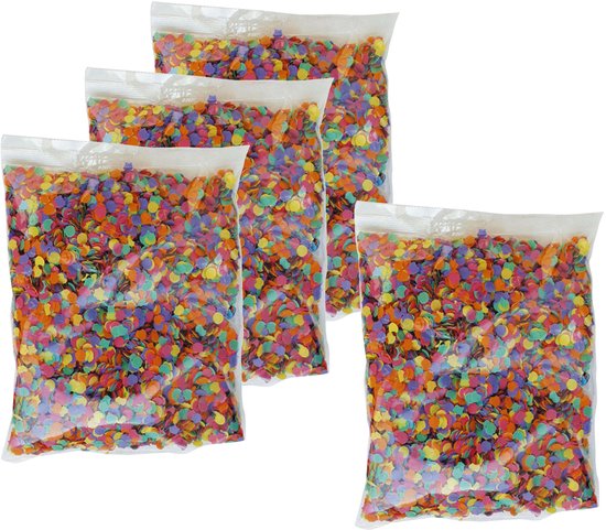 Confetti snippers van papier - 4x - multi kleuren - 200 gram zak - feestartikelen
