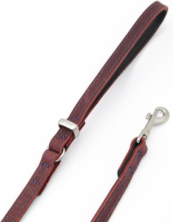 Kukura Luxe Lederen Hondenleiband - 12mm x 120cm Grijs - Niet Verstelbare Hondenriem