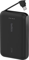 Belkin Powerbank 10.000mAh met Geïntegreerde USB-C Kabel – 20W Snelladen – Zwart