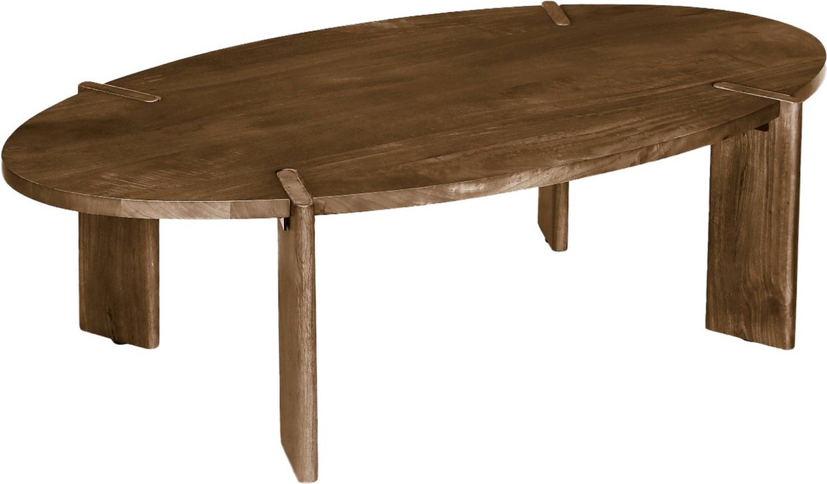 sweeek - Ovale salontafel in massief hout 120cm - reva