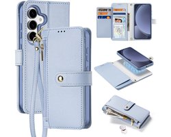 Dux Ducis - Telefoon Hoesje geschikt voor Samsung Galaxy S25 - Hoesje geschikt voor Magsafe Magneet - 2 in 1 Wallet Book Case - Lawa Series - Licht Blauw