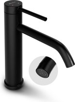 Mirlux Wastafel Kraan Zwart - Wastafel Mengkraan Badkamer - Wastafelkraan - Fonteinkraan / WC Kraan - Kraantje - Koudwaterkraan & Warmwaterkraan - Toiletkraan Koud Water & Warm Water