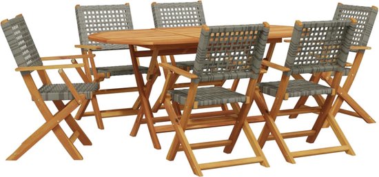 Festnight - Tuineettafel van massief acaciahout, tuintafel, houten tafel, eetkamertafel, geschikt voor terras, erf of tuin, 200 x 90 x 74 cm
