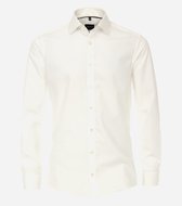 Chemise VENTI coupe moderne - popeline - beige avec poignets doubles - Sans repassage - Taille du col : 41