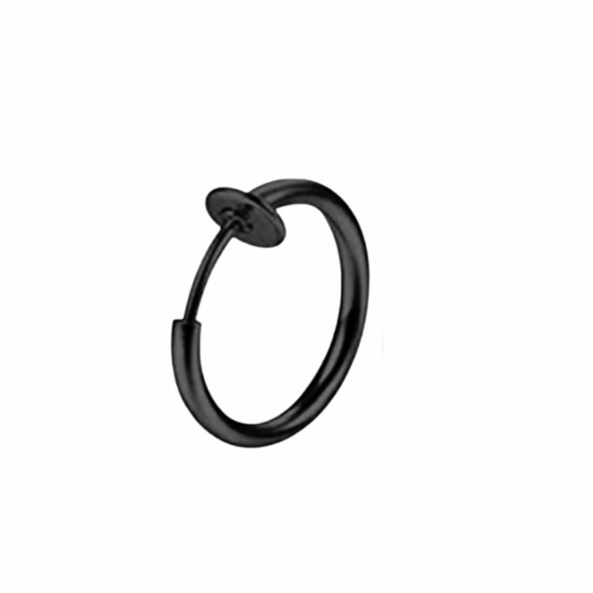 Fake-Oorring-gun Zwart-12 mm-1 stuks - Charme Bijoux