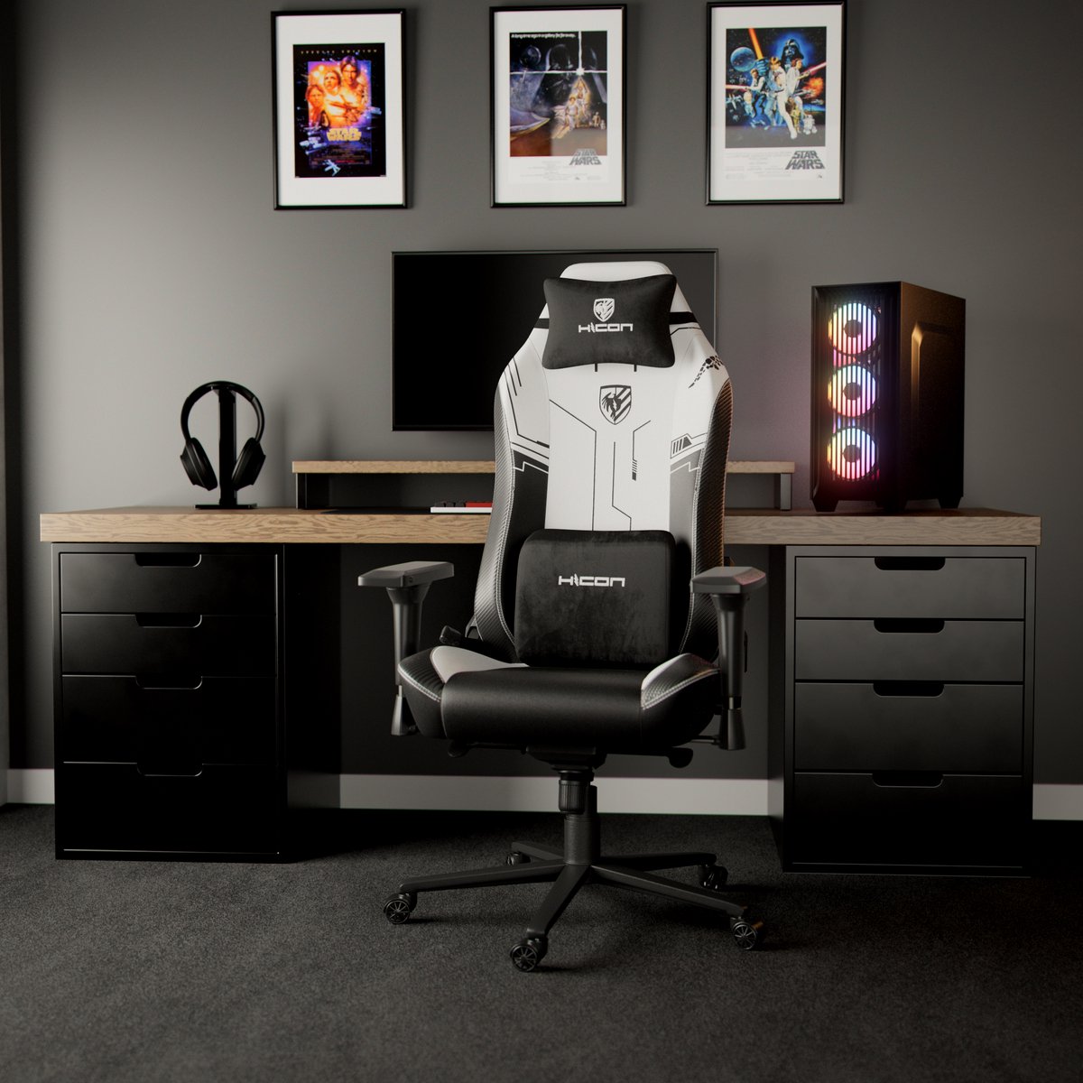 HICON Apex EagleBlaze Gamestoel Ergonomisch Wit - afbeelding 3